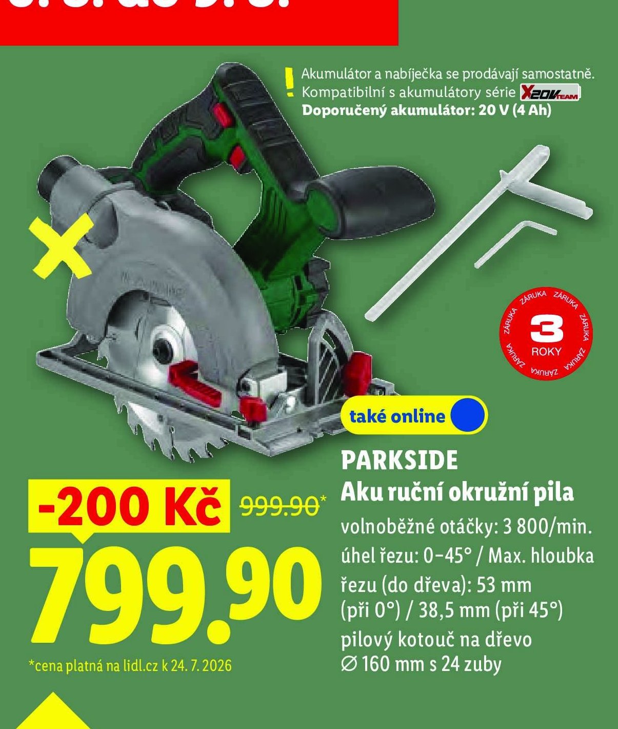 PARKSIDE Aku ruční okružní pila