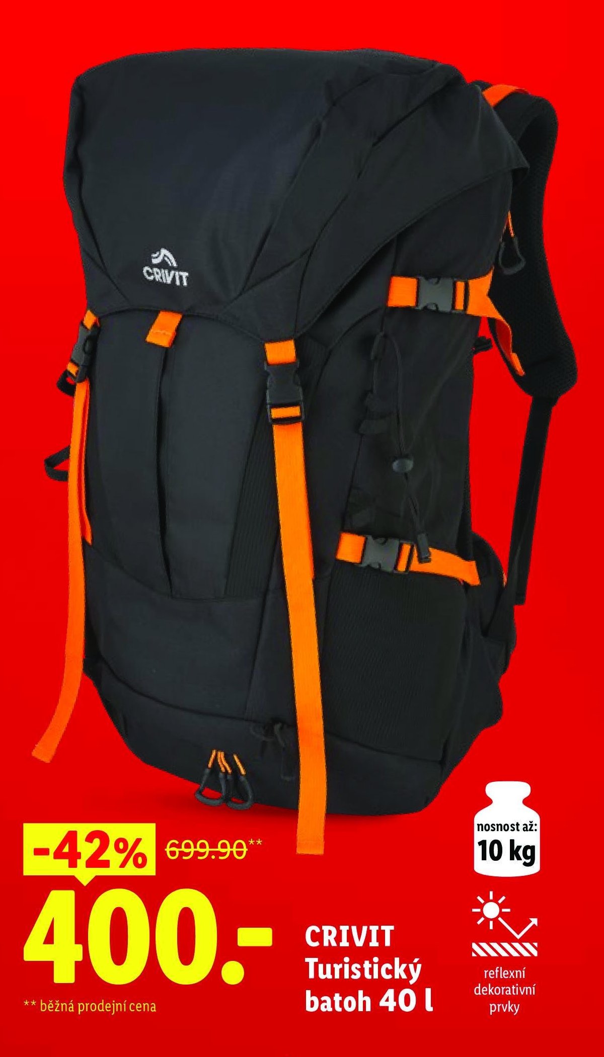 CRIVIT Turistický batoh 40 l