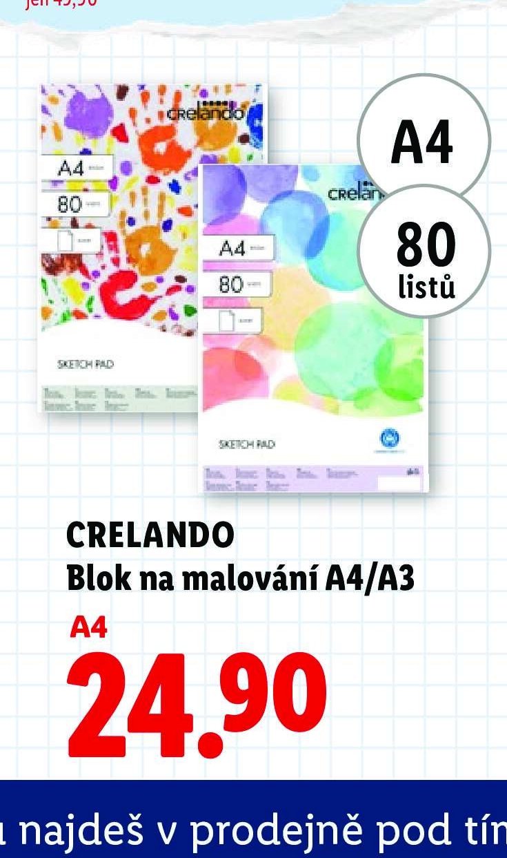 CRELANDO Blok na malování A4/A3