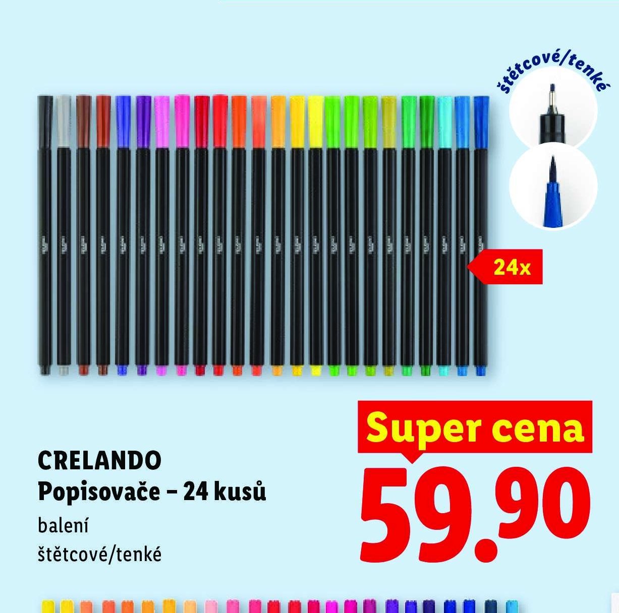 CRELANDO Popisovače – 24 kusů