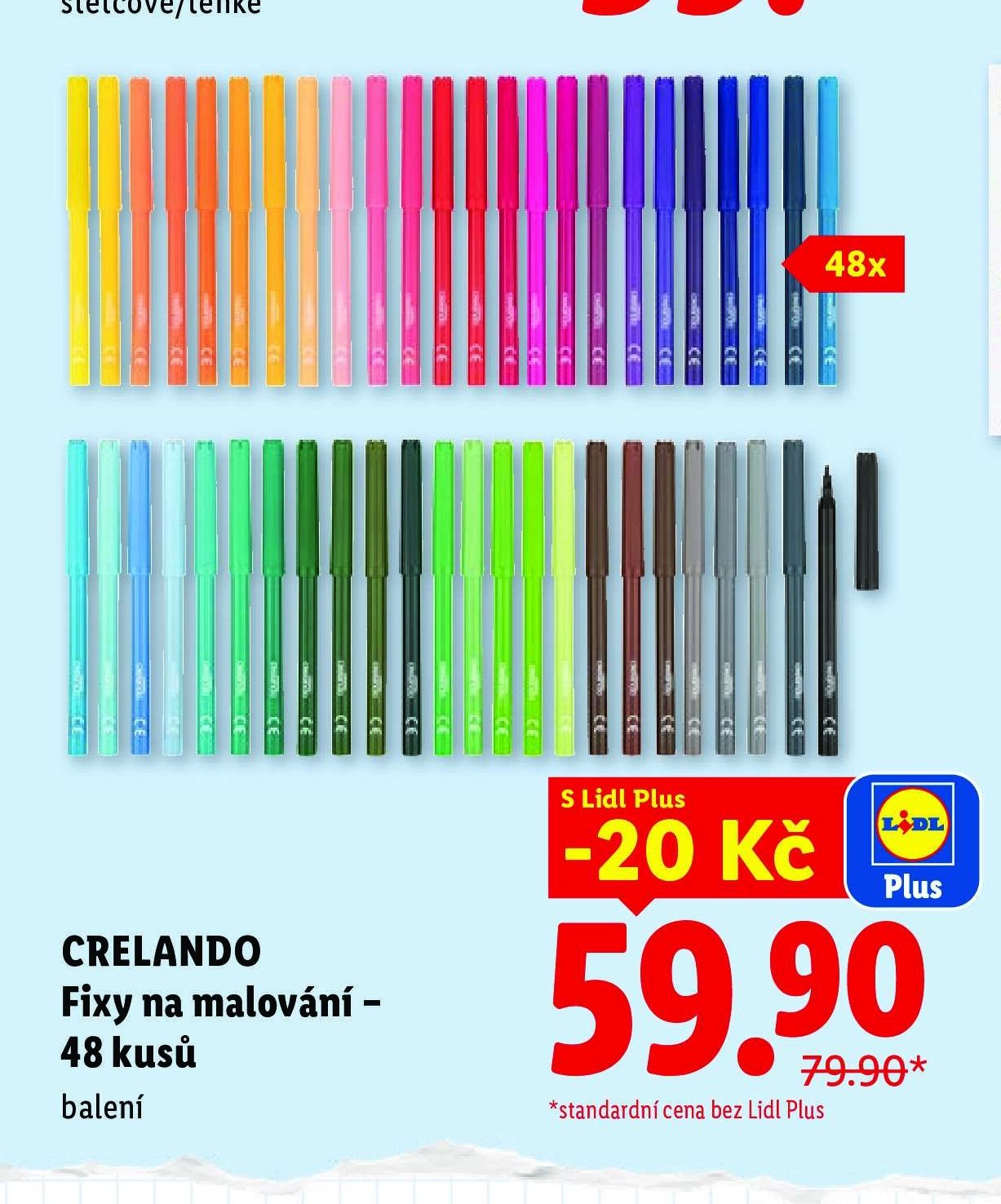 CRELANDO Fixy na malování – 48 kusů