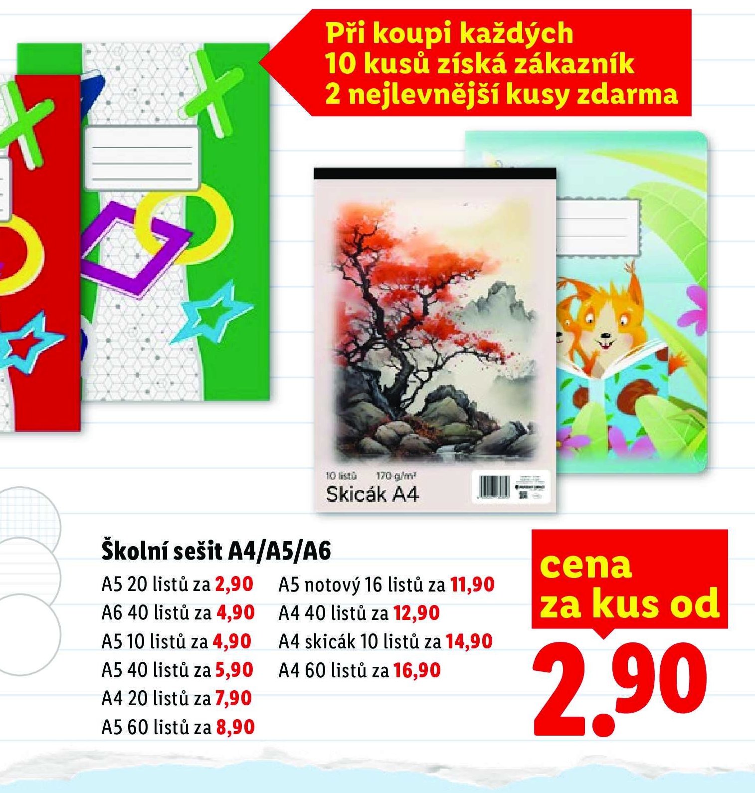 Školní sešit A4/A5/A6