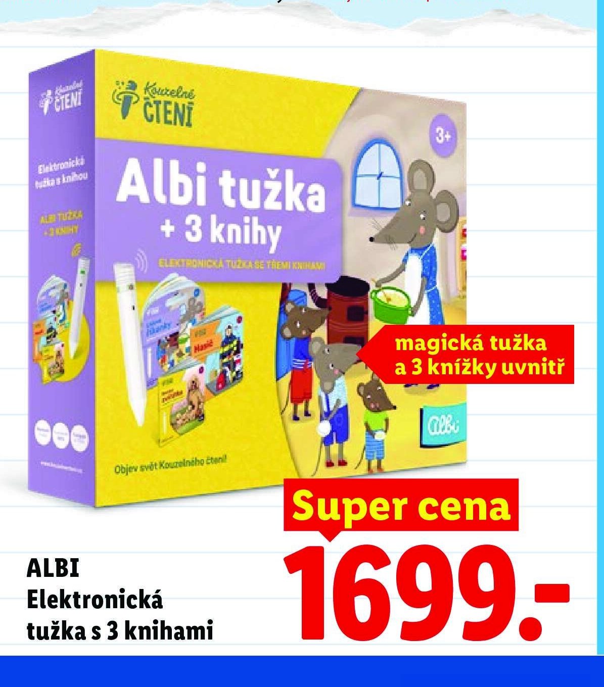 ALBI Elektronická tužka s 3 knihami