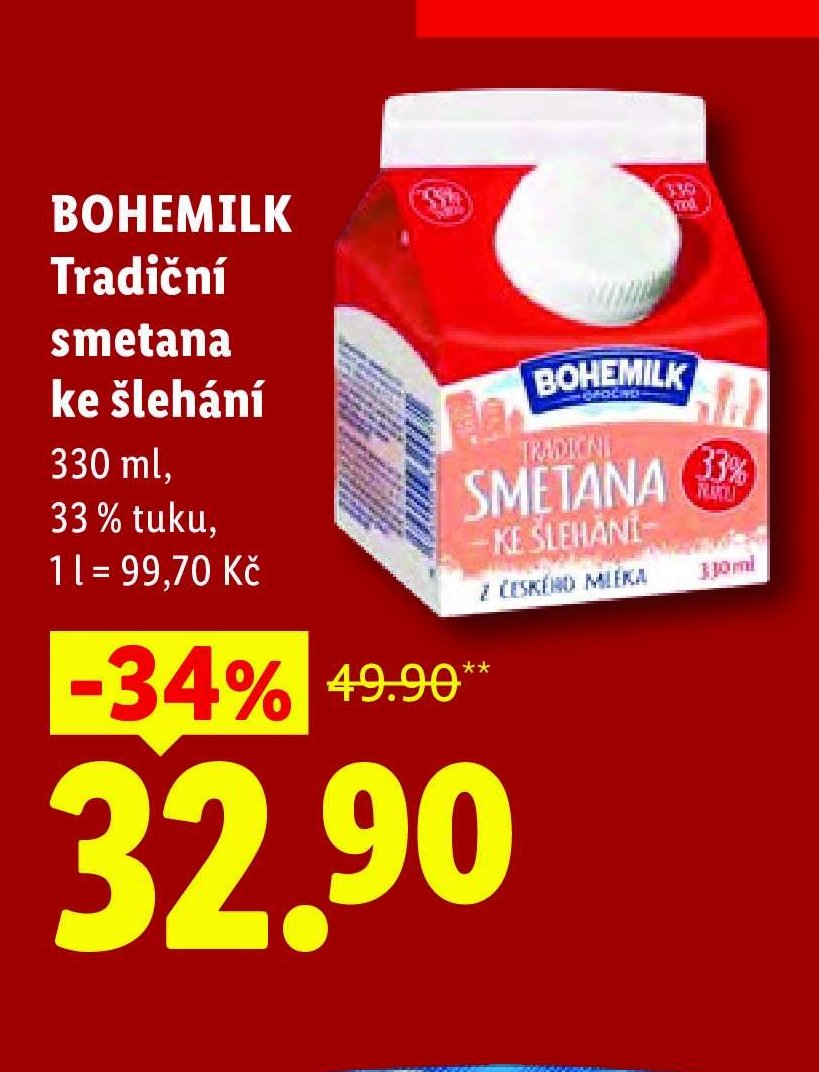 BOHEMILK Tradiční smetana ke šlehání
