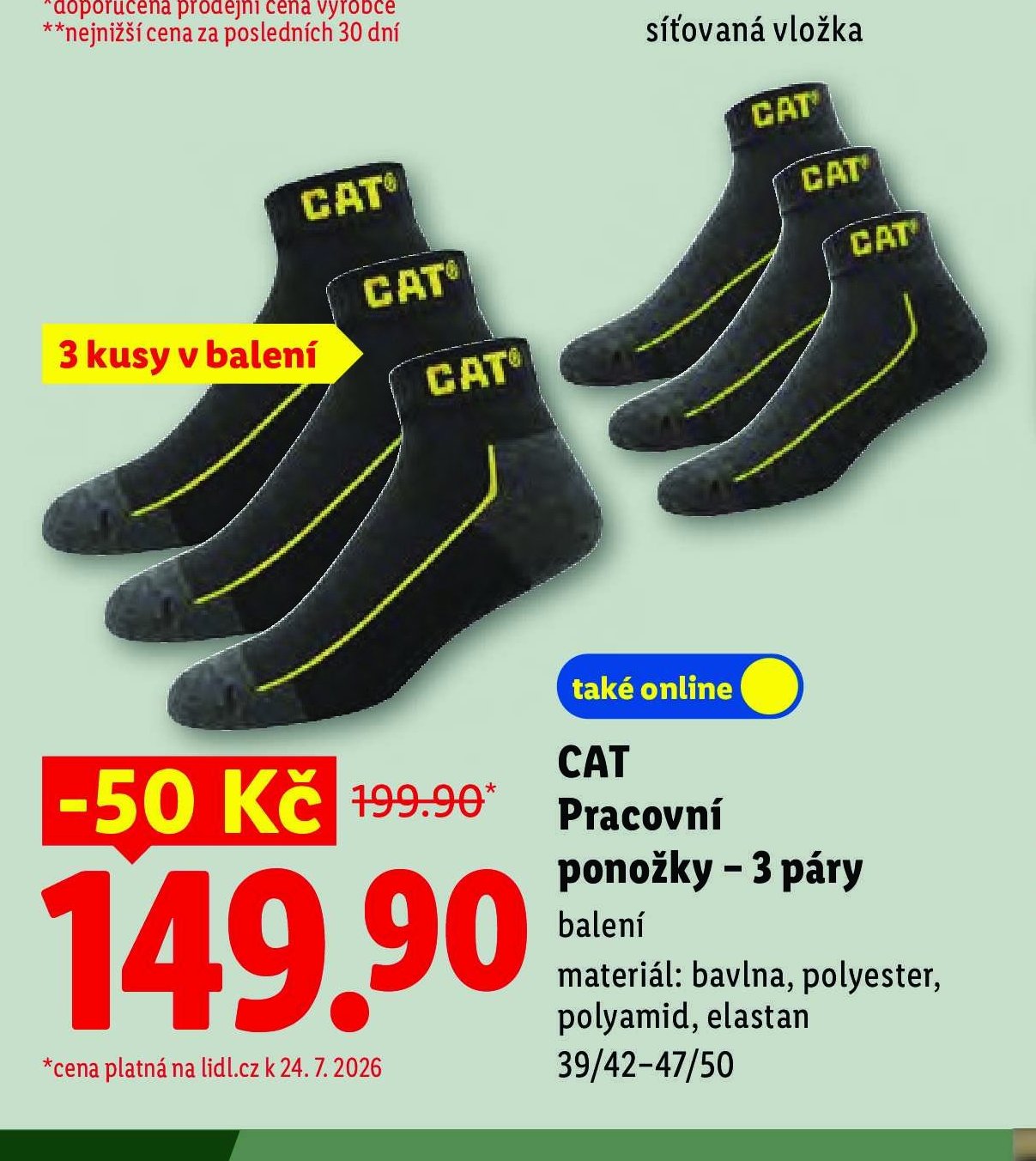 CAT Pracovní ponožky – 3 páry