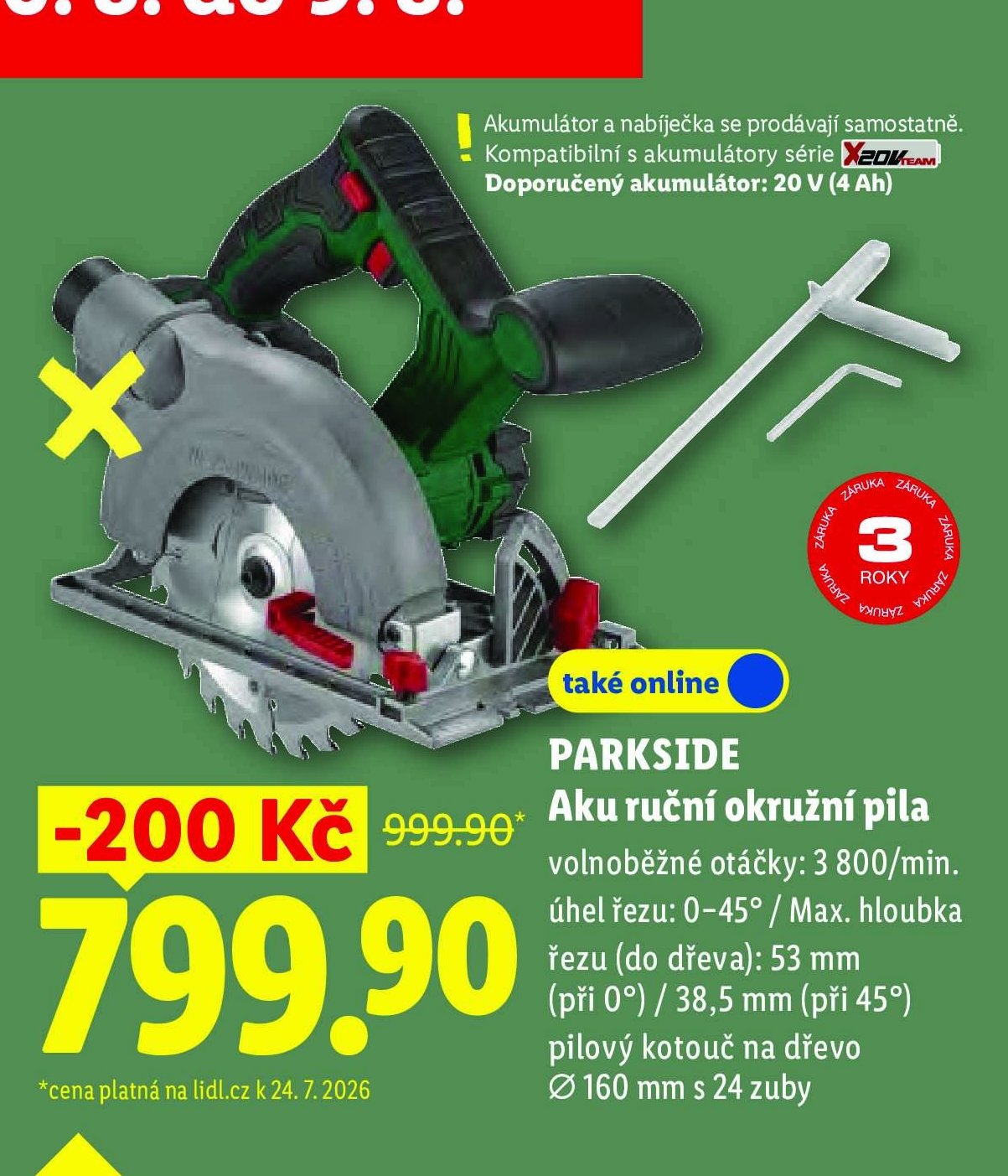PARKSIDE Aku ruční okružní pila