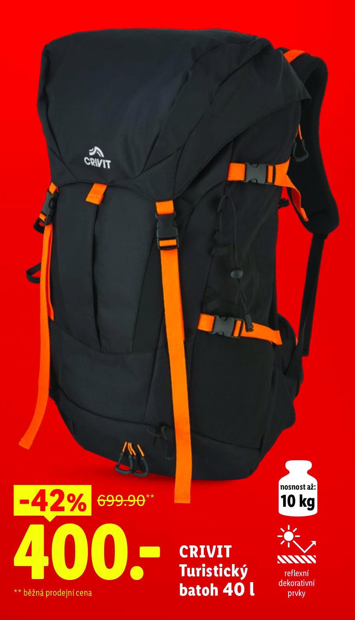 CRIVIT Turistický batoh 40 l