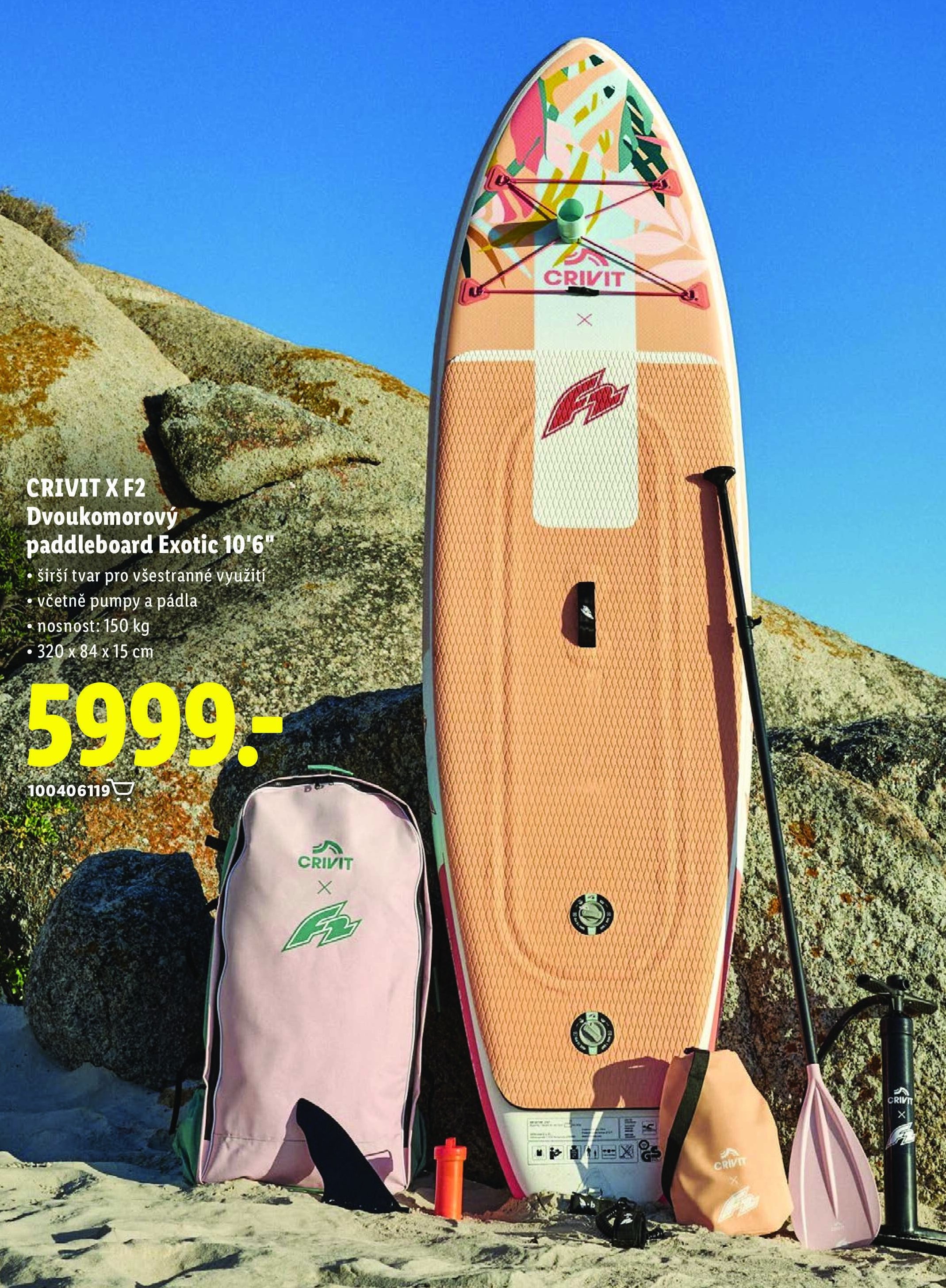 CRIVIT X F2 Dvoukomorový paddleboard Exotic 10'6