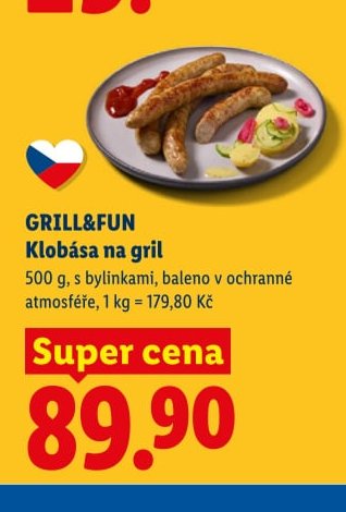 GRILL&FUN Klobása na gril