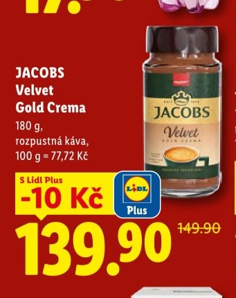 JACOBS Velvet Gold Crema, 180 g