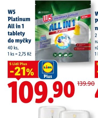 W5 Platinum All in 1 tablety do myčky