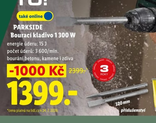 PARKSIDE Bourací kladivo 1 300 W