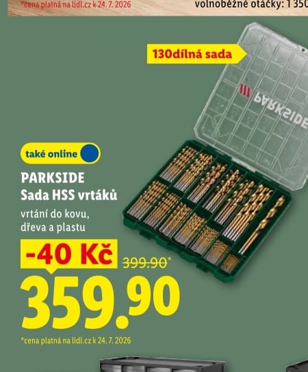 PARKSIDE Sada HSS vrtáků