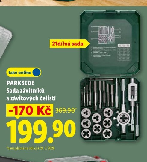 PARKSIDE Sada závitníků a závitových čelistí
