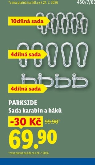 PARKSIDE Sada karabin a háků