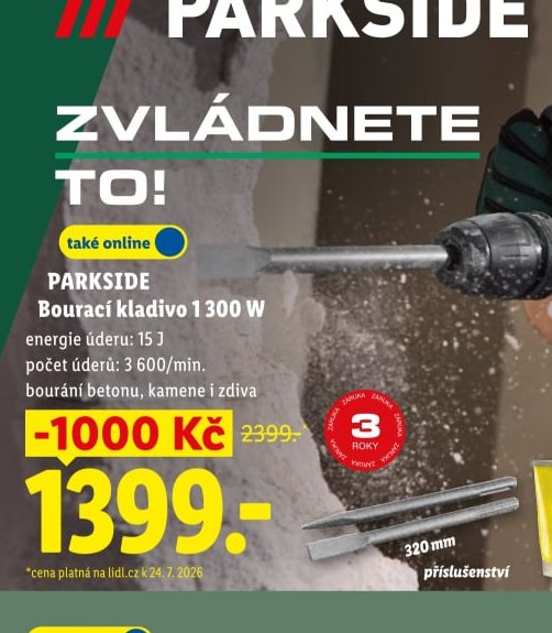PARKSIDE Bourací kladivo 1 300 W