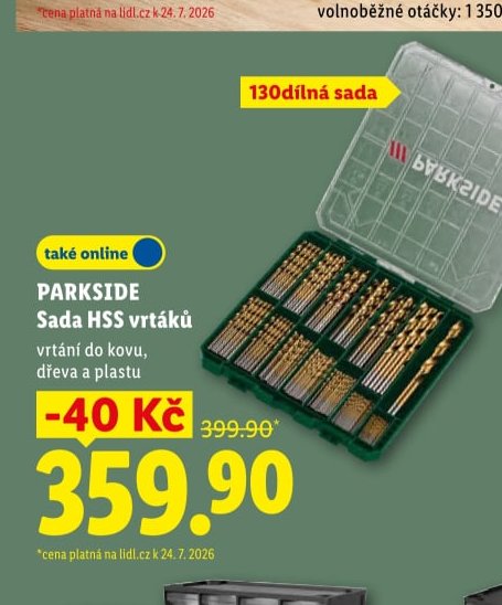 PARKSIDE Sada HSS vrtáků
