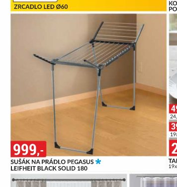 SUŠÁK NA PRÁDLO PEGASUS LEIFHEIT BLACK SOLID 180 - bauMax aktualniletaky.eu