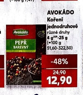 AVOKÁDO Koření jednodruhové - Kaufland aktualniletaky.eu