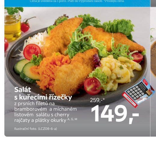 Salát s kuřecími řízečky