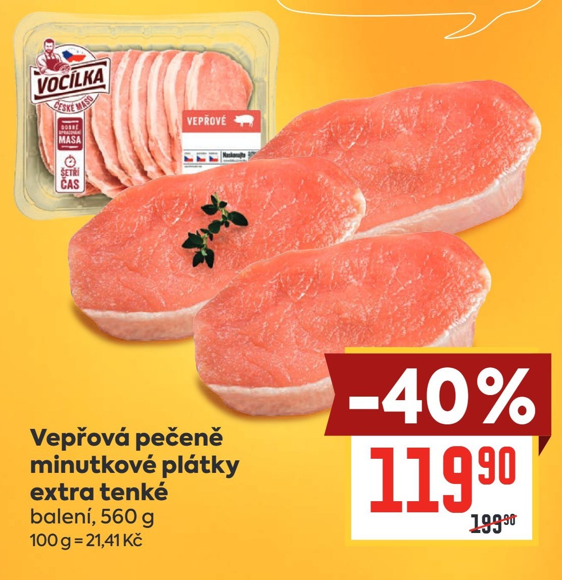 Vepřová pečeně minutkové plátky extra tenké