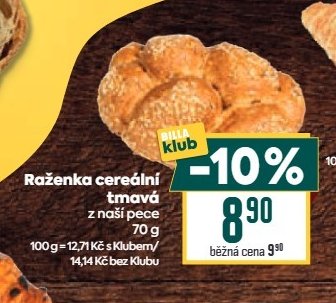 Raženka cereální tmavá z naší pece - BILLA aktualniletaky.eu