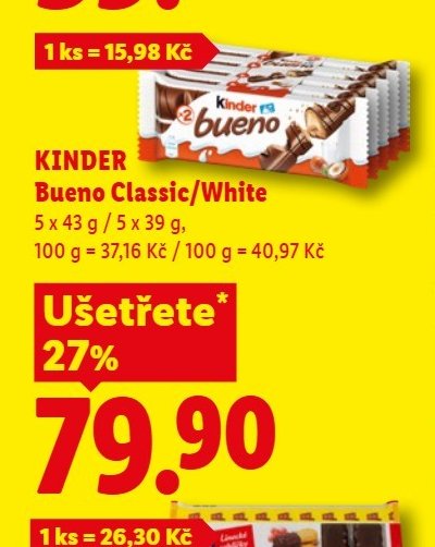 KINDER Bueno Classic/White 5x43g / 5x39g