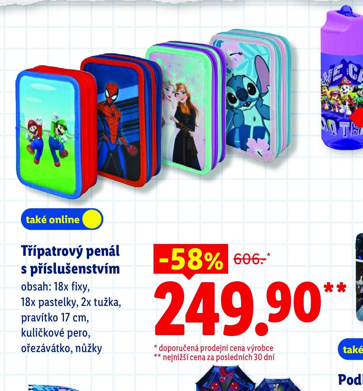 Třípatrový penál s příslušenstvím