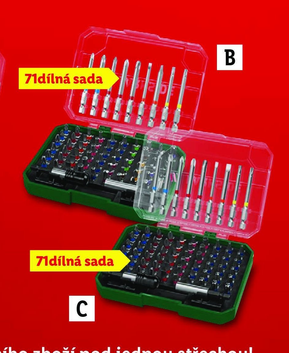 PARKSIDE Sada bitů / bitů a nástrčných klíčů (B+C - 71dílná sada)