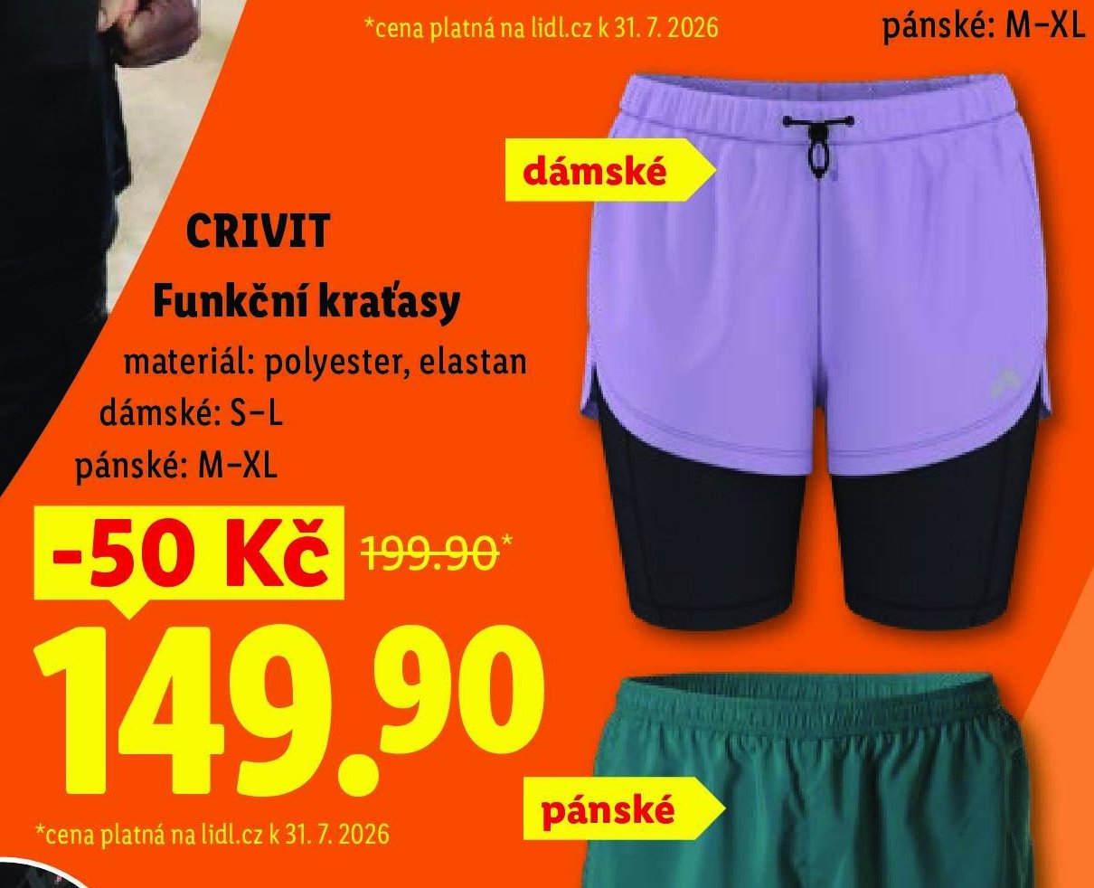 CRIVIT Funkční kraťasy