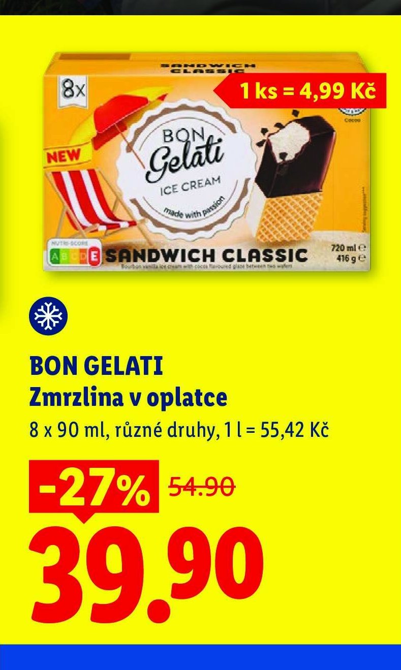 BON GELATI Zmrzlina v oplatce