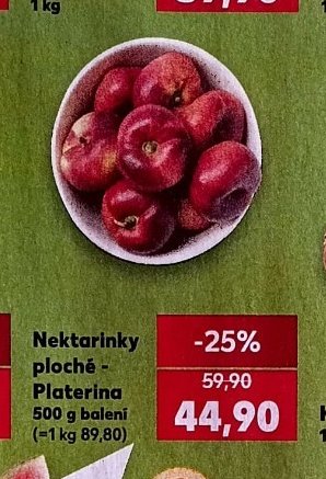 Nektarinky ploché - Platerina
