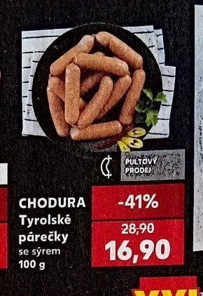 CHODURA Tyrolské párečky se sýrem