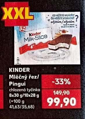 KINDER Mléčný řez / Pingui