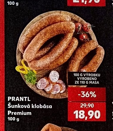 Prantl Šunková klobása Premium