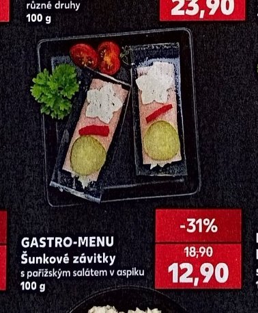 Gastro-Menu Šunkové závitky s pařížským salátem v aspiku