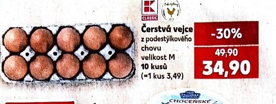 Čerstvá vejce 10 kusů