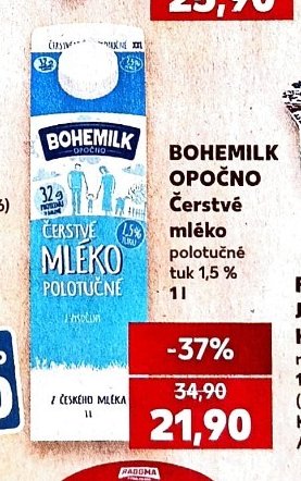 Bohemilk Opočenské mléko 1 l