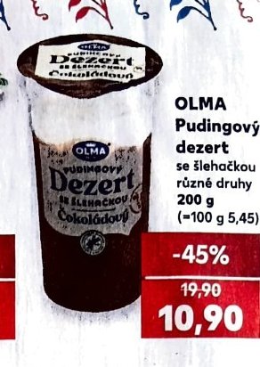 OLMA Pudingový dezert se šlehačkou