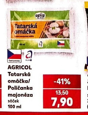 AGRICOL Tatarská omáčka / Poličanka majonéza