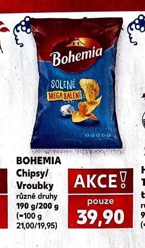 BOHEMIA Chipsy / Vroubky různé druhy 190 g