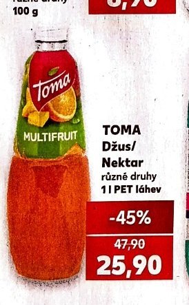 TOMA Džus / Nektar různé druhy 1 l