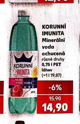 KORUNNÍ IMUNITA Minerální voda ochucená různé druhy 0,75 l