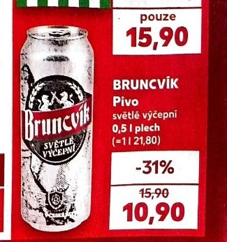 BRUNCVÍK Pivo světlé výčepní 0,5 l