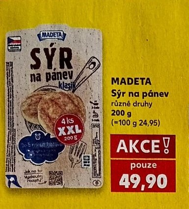 MADETA Sýr na pánev 200 g