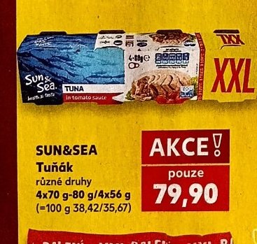SUN&SEA Tuňák různé druhy 4x70 g / 4x56 g