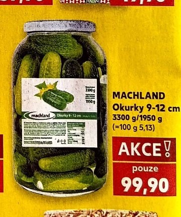 MACHLAND Okurky 9-12 cm 3300 g / 1950 g