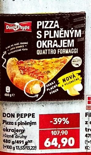 Don Peppe Pizza s plněným okrajem 480 g/491 g