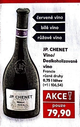 JP. CHENET Víno/Dealkoholizované víno