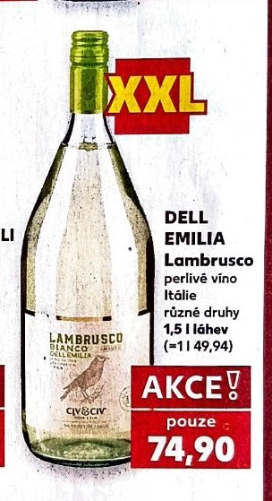DELL EMILIA Lambrusco perlivé víno